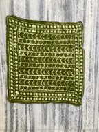 Hand Block Printed Cotton Bandana: Natural Dye Neckerchief - Made in India