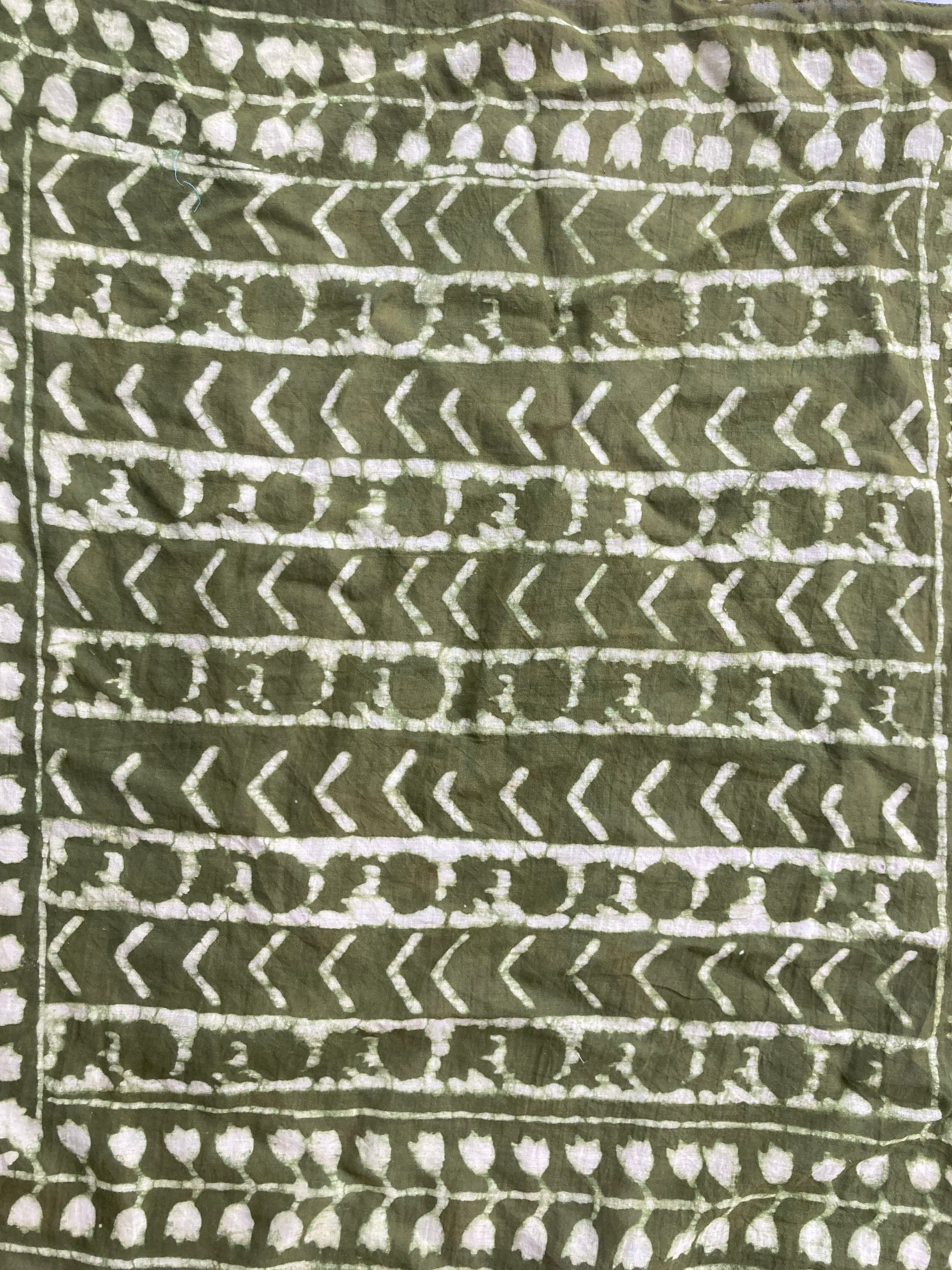Hand Block Printed Cotton Bandana: Natural Dye Neckerchief - Made in India