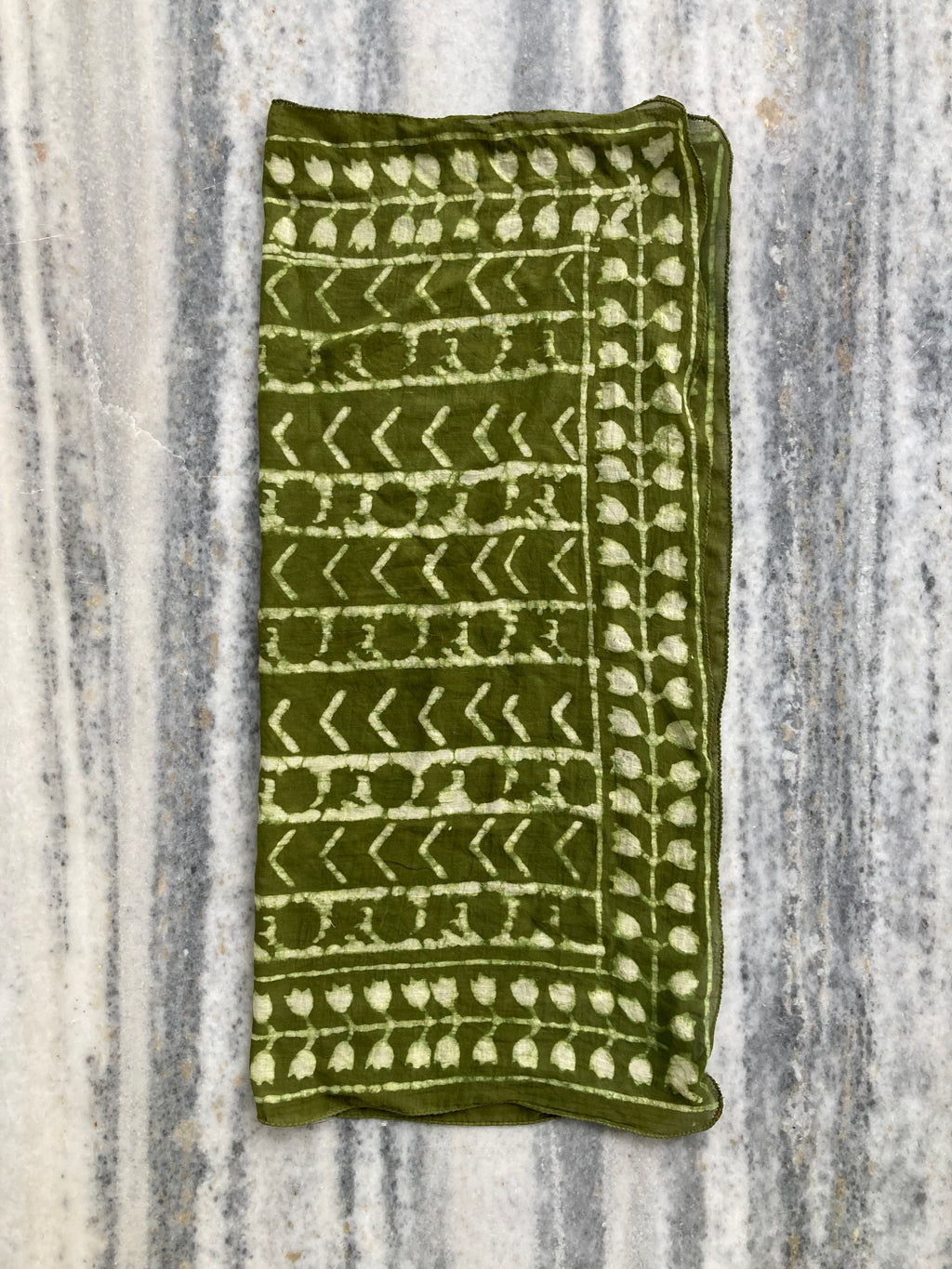 Hand Block Printed Cotton Bandana: Natural Dye Neckerchief - Made in India