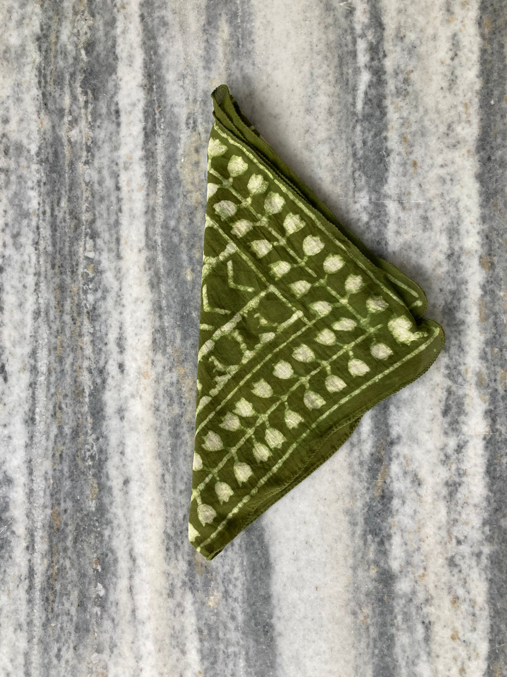 Hand Block Printed Cotton Bandana: Natural Dye Neckerchief - Made in India