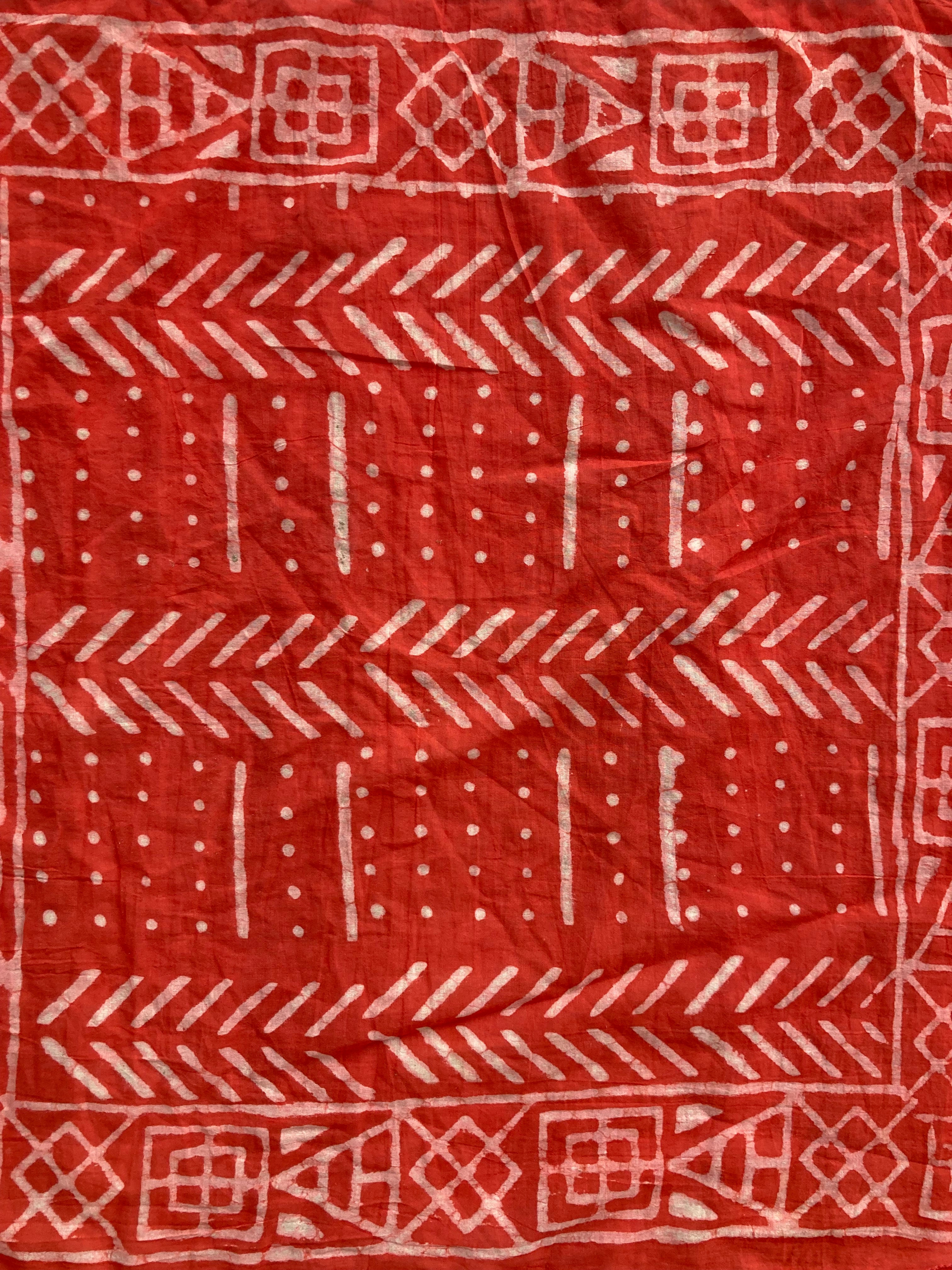Hand Block Printed Cotton Bandana: Natural Dye Neckerchief - Made in India