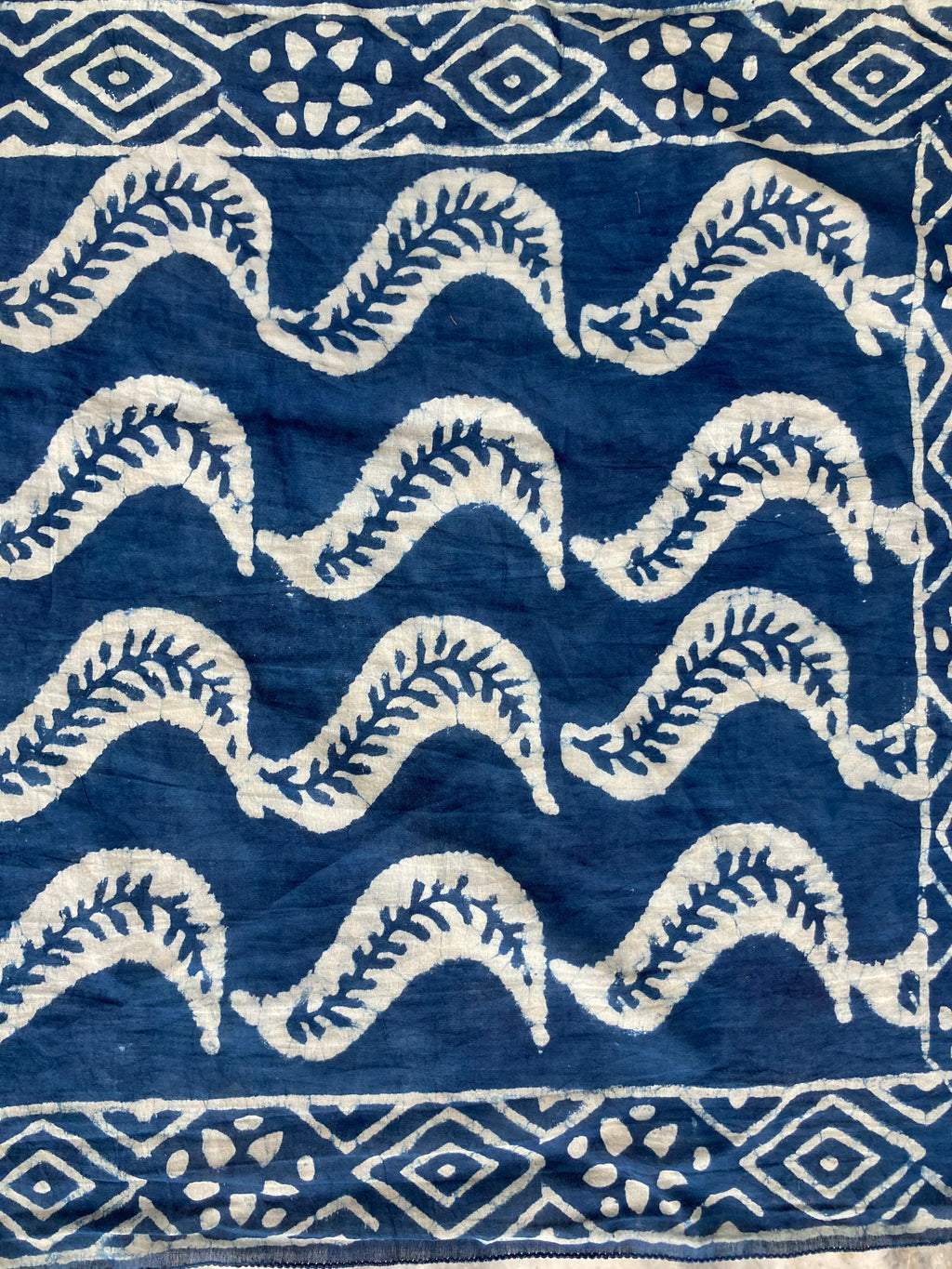 Hand Block Printed Cotton Bandana: Natural Dye Neckerchief - Made in India