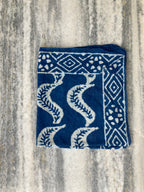 Hand Block Printed Cotton Bandana: Natural Dye Neckerchief - Made in India