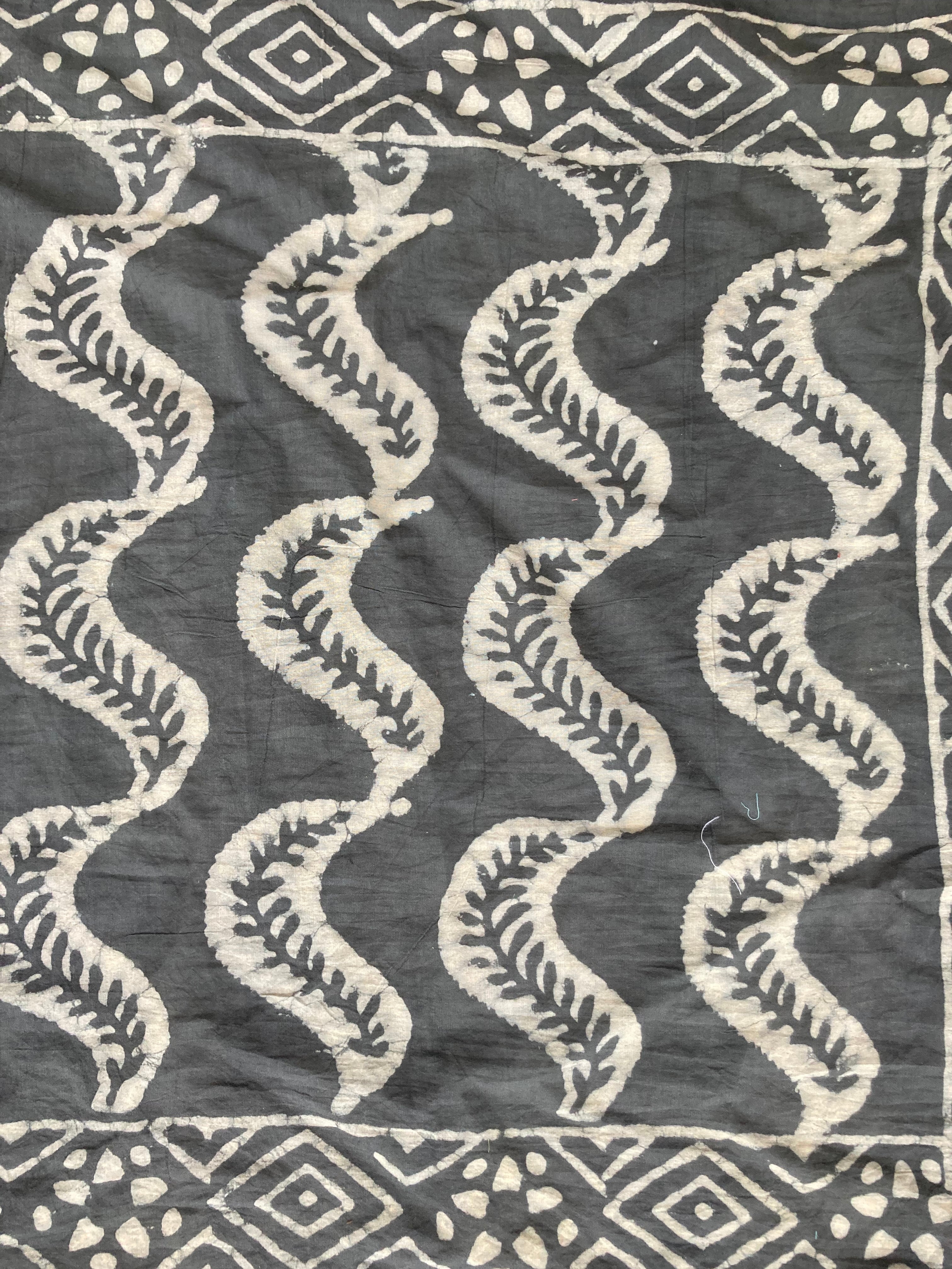 Hand Block Printed Cotton Bandana: Natural Dye Neckerchief - Made in India