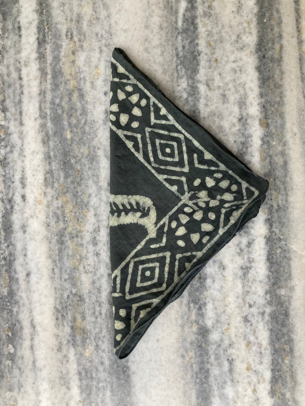 Hand Block Printed Cotton Bandana: Natural Dye Neckerchief - Made in India