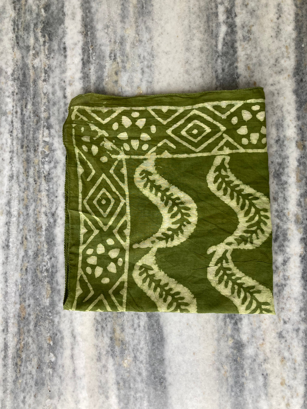 Hand Block Printed Cotton Bandana: Natural Dye Neckerchief - Made in India