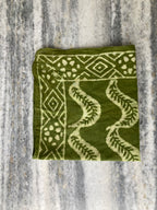 Hand Block Printed Cotton Bandana: Natural Dye Neckerchief - Made in India