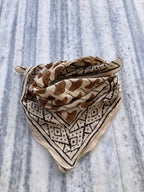 Hand Block Printed Cotton Bandana: Natural Dye Neckerchief - Made in India