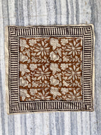 Hand Block Printed Cotton Bandana: Natural Dye Neckerchief - Made in India