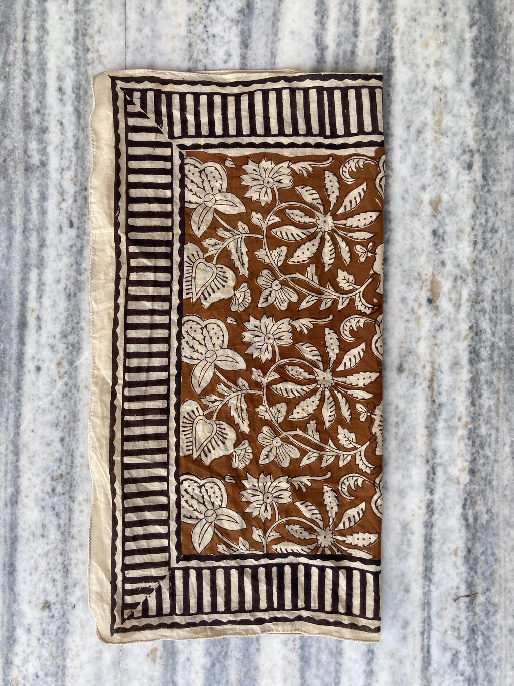 Hand Block Printed Cotton Bandana: Natural Dye Neckerchief - Made in India