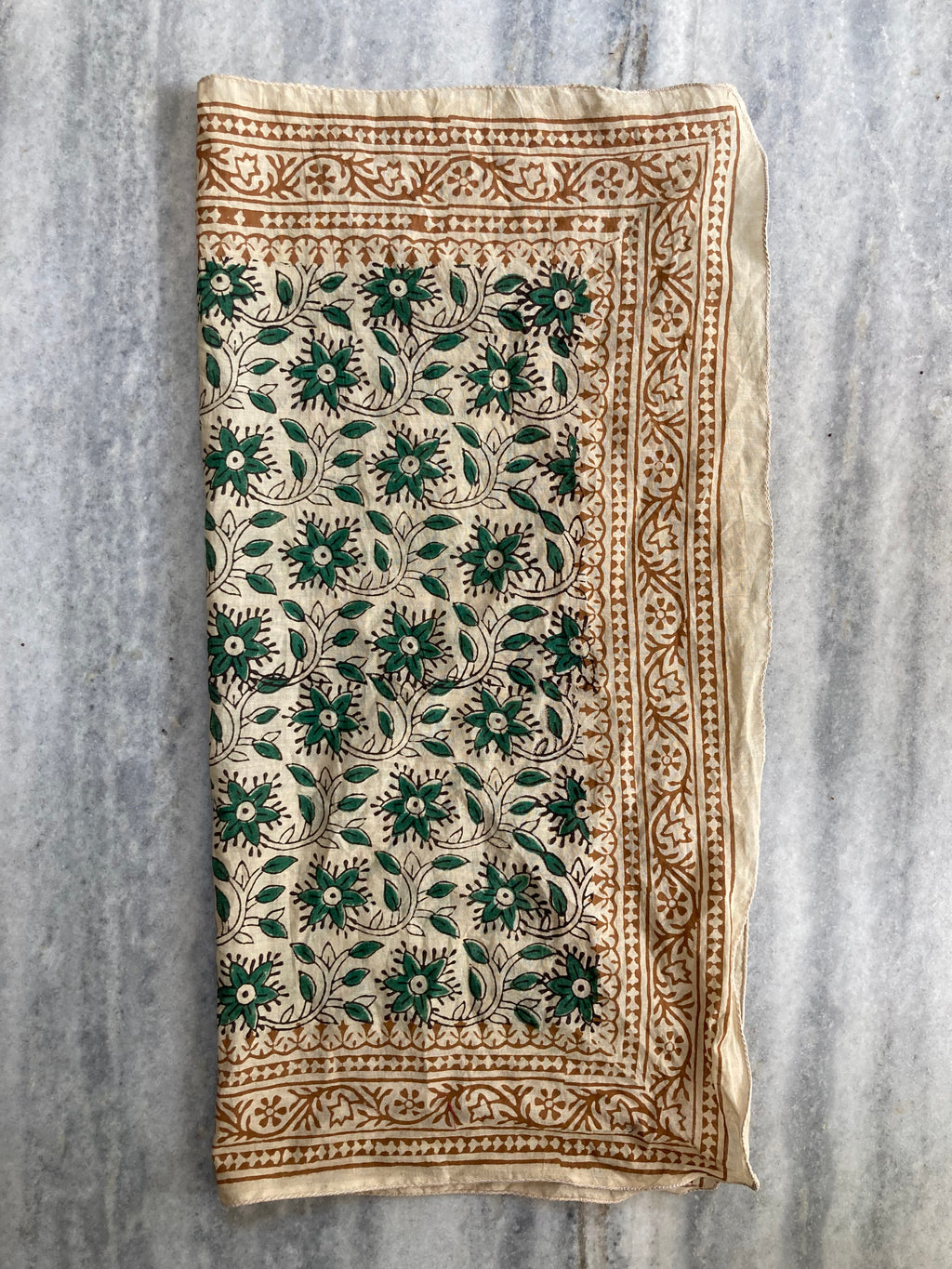 Hand Block Printed Cotton Bandana: Natural Dye Neckerchief - Made in India
