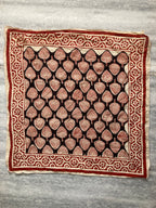 Hand Block Printed Cotton Bandana: Natural Dye Neckerchief - Made in India