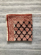 Hand Block Printed Cotton Bandana: Natural Dye Neckerchief - Made in India