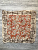 Hand Block Printed Cotton Bandana: Natural Dye Neckerchief - Made in India