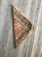 Hand Block Printed Cotton Bandana: Natural Dye Neckerchief - Made in India