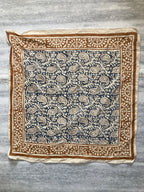Hand Block Printed Cotton Bandana: Natural Dye Neckerchief - Made in India