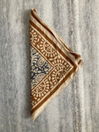 Hand Block Printed Cotton Bandana: Natural Dye Neckerchief - Made in India