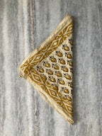 Hand Block Printed Cotton Bandana: Natural Dye Neckerchief - Made in India
