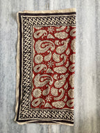 Hand Block Printed Cotton Bandana: Natural Dye Neckerchief - Made in India