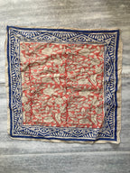Hand Block Printed Cotton Bandana: Natural Dye Neckerchief - Made in India