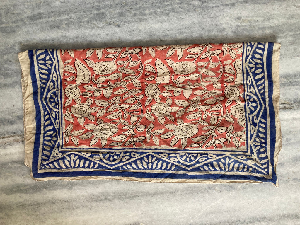 Hand Block Printed Cotton Bandana: Natural Dye Neckerchief - Made in India