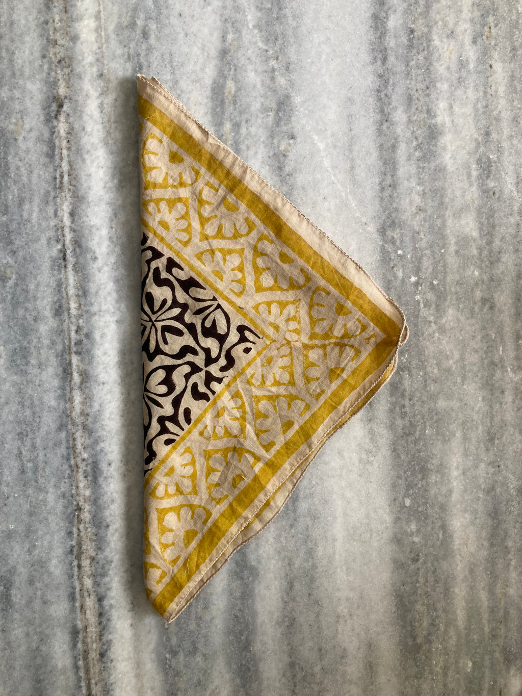 Hand Block Printed Cotton Bandana: Natural Dye Neckerchief - Made in India