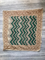 Hand Block Printed Cotton Bandana: Natural Dye Neckerchief - Made in India