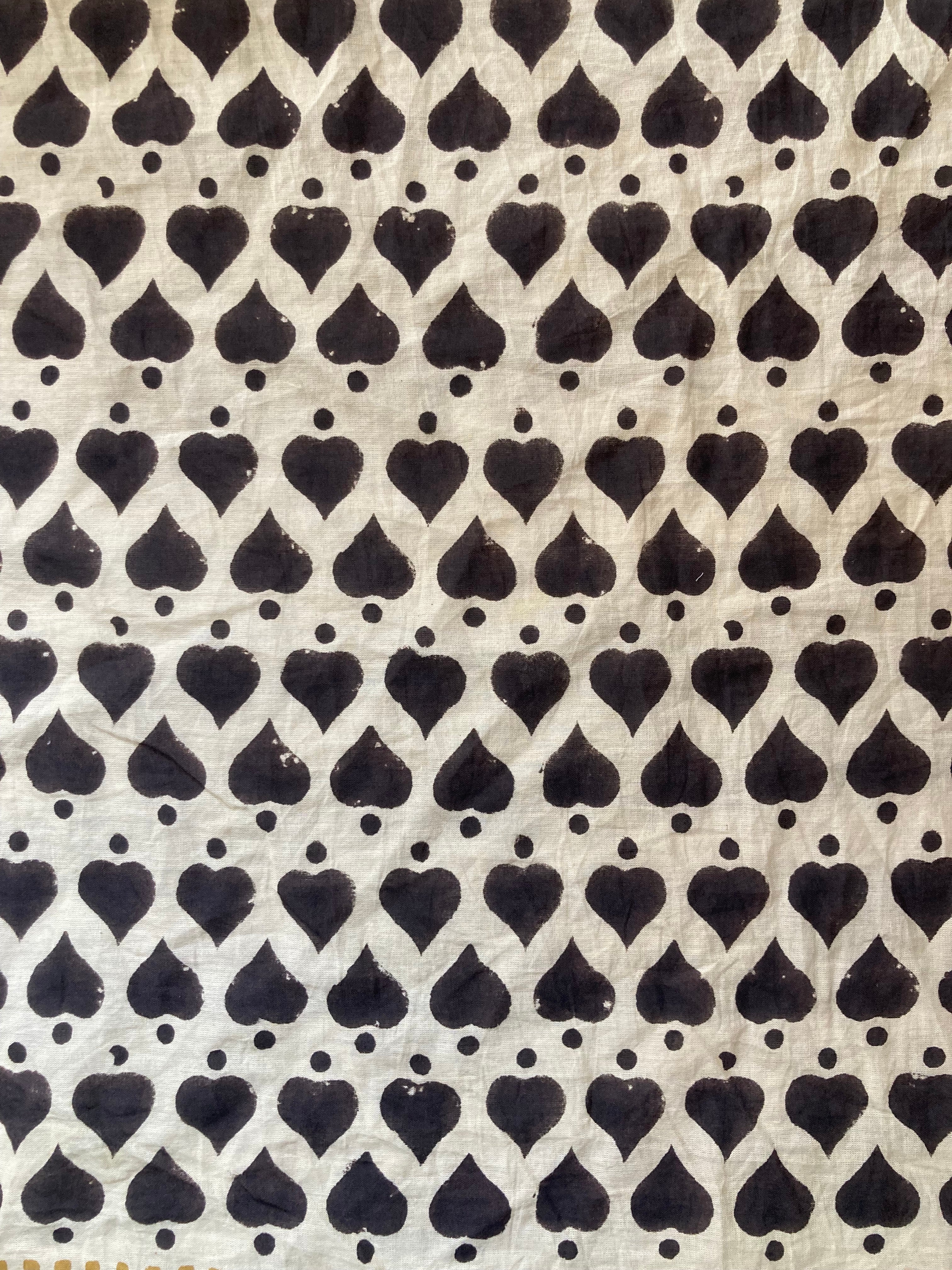 Hand Block Printed Cotton Bandana: Natural Dye Neckerchief - Made in India
