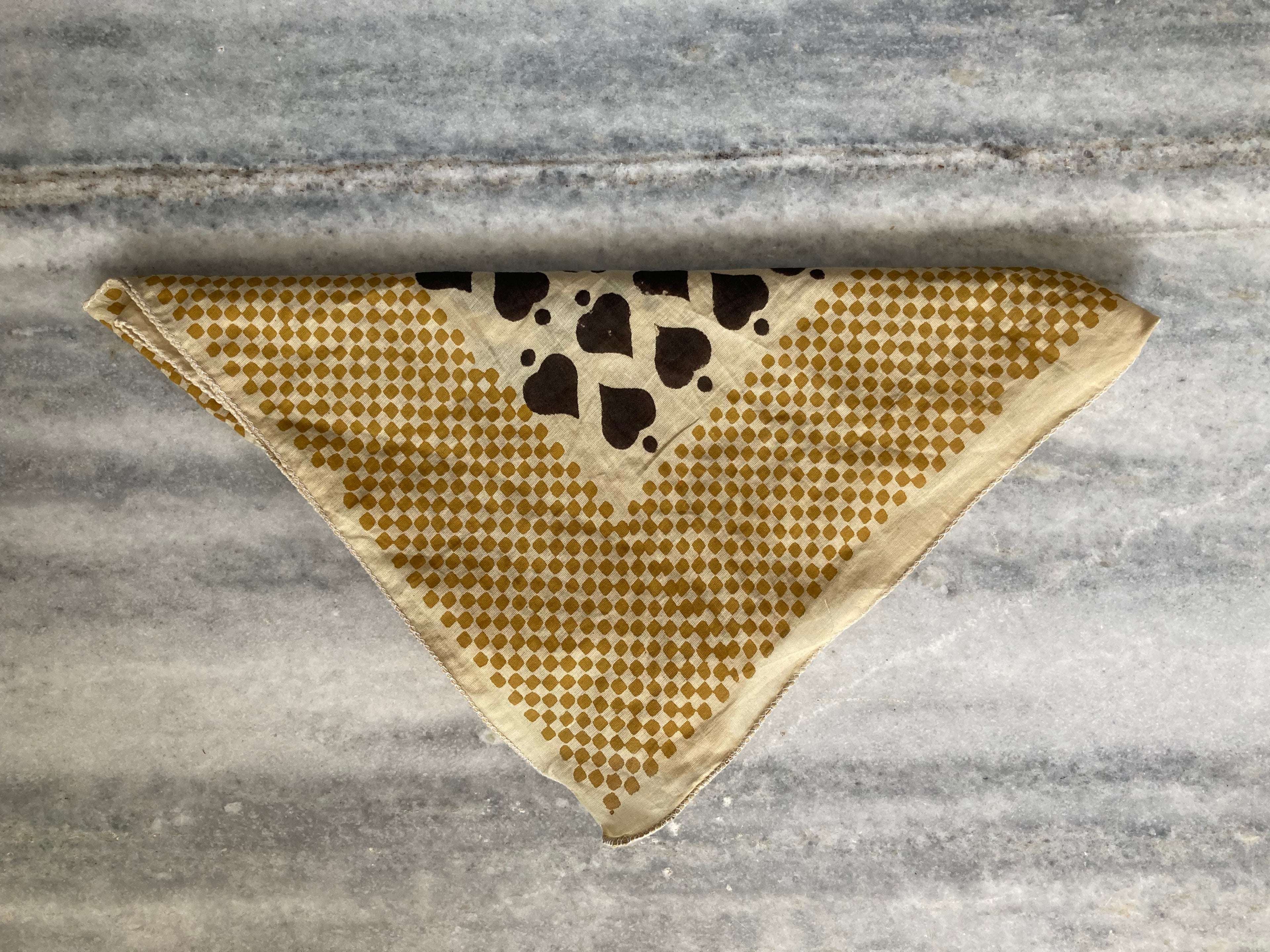 Hand Block Printed Cotton Bandana: Natural Dye Neckerchief - Made in India