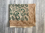 Hand Block Printed Cotton Bandana: Natural Dye Neckerchief - Made in India
