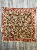 Hand Block Printed Cotton Bandana: Natural Dye Neckerchief - Made in India