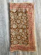 Hand Block Printed Cotton Bandana: Natural Dye Neckerchief - Made in India