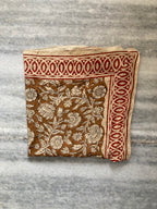 Hand Block Printed Cotton Bandana: Natural Dye Neckerchief - Made in India