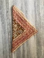 Hand Block Printed Cotton Bandana: Natural Dye Neckerchief - Made in India