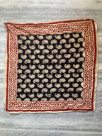 Hand Block Printed Cotton Bandana: Natural Dye Neckerchief - Made in India