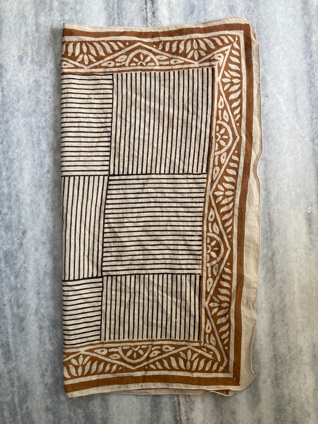 Hand Block Printed Cotton Bandana: Natural Dye Neckerchief - Made in India