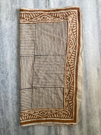 Hand Block Printed Cotton Bandana: Natural Dye Neckerchief - Made in India