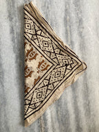 Hand Block Printed Cotton Bandana: Natural Dye Neckerchief - Made in India