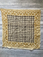 Hand Block Printed Cotton Bandana: Natural Dye Neckerchief - Made in India