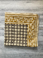 Hand Block Printed Cotton Bandana: Natural Dye Neckerchief - Made in India