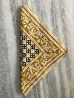 Hand Block Printed Cotton Bandana: Natural Dye Neckerchief - Made in India