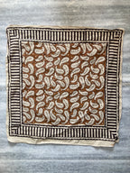 Hand Block Printed Cotton Bandana: Natural Dye Neckerchief - Made in India