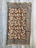 Hand Block Printed Cotton Bandana: Natural Dye Neckerchief - Made in India