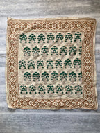 Hand Block Printed Cotton Bandana: Natural Dye Neckerchief - Made in India