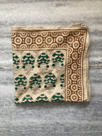 Hand Block Printed Cotton Bandana: Natural Dye Neckerchief - Made in India