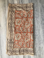 Hand Block Printed Cotton Bandana: Natural Dye Neckerchief - Made in India