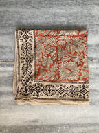 Hand Block Printed Cotton Bandana: Natural Dye Neckerchief - Made in India
