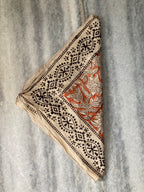 Hand Block Printed Cotton Bandana: Natural Dye Neckerchief - Made in India
