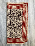 Hand Block Printed Cotton Bandana: Natural Dye Neckerchief - Made in India