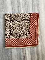 Hand Block Printed Cotton Bandana: Natural Dye Neckerchief - Made in India